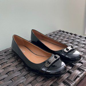Coach Black Patent Leather Flats, never worn, size 8